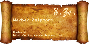 Werber Zsigmond névjegykártya